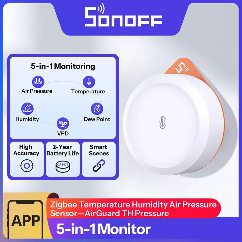 Sonoff Sensor Pressão Ar Zigbee Temperatura Umidade