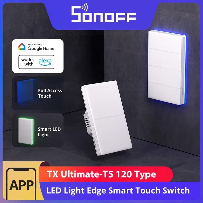 Sonoff T5 Interruptor Inteligente WiFi com Controle por Voz