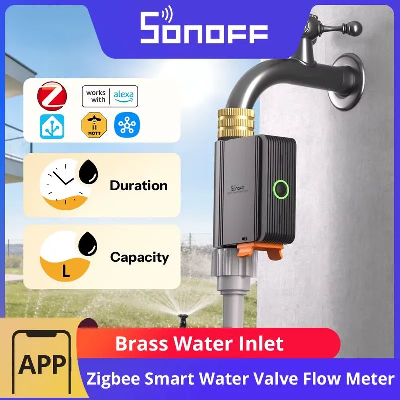 Sonoff Válvula de Água Inteligente Zigbee com Medidor