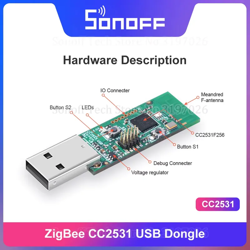 Sonoff Zigbee CC2531 Dongle USB - Analisador de Protocolo