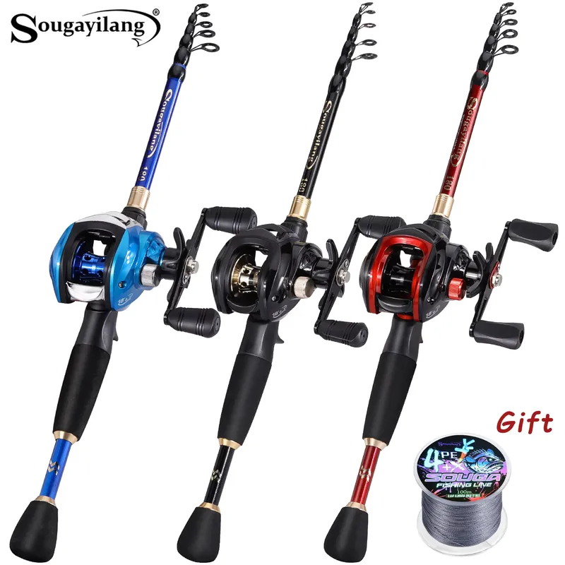 Sougayilang Kit de Pesca Completo com Carretel 7.2:1