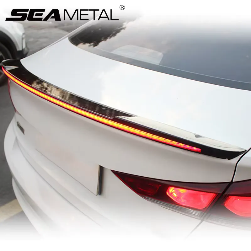 SEAMETAL Spoiler LED 120cm Fibra Carbono com Luz de Freio