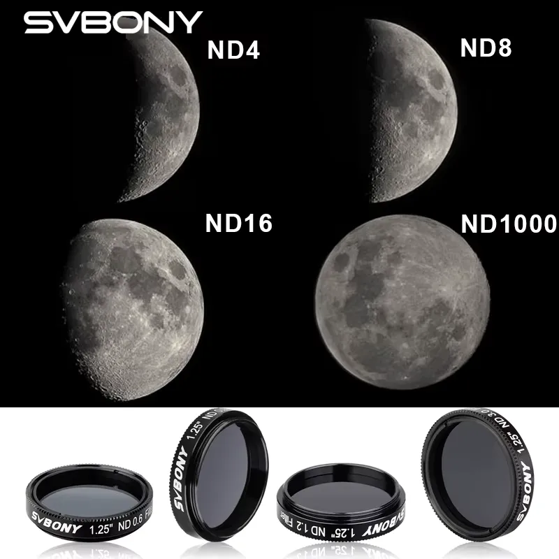 SVBONY Filtro ND4 ND8 ND16 ND1000 para Telescópio