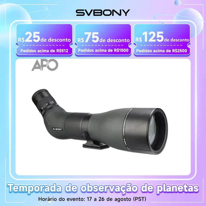 SVBONY SA401 Luneta 20-60x85 Telescópio à Prova d'Água