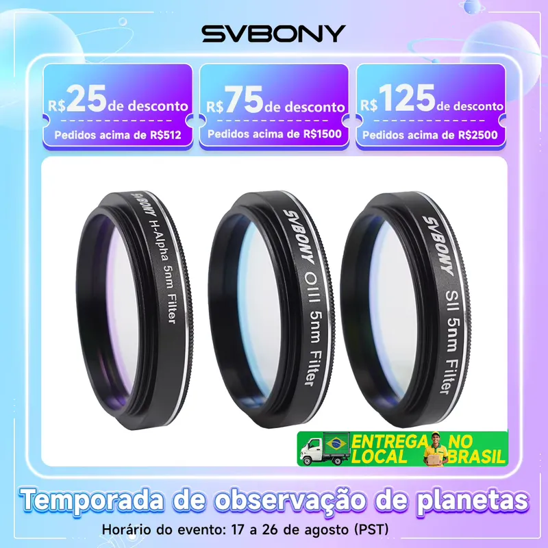 SVBONY Kit Filtro H-Alpha SII OIII para Astrofotografia