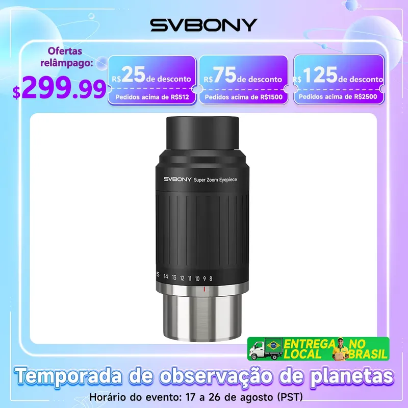 SVBONY SV230 Ocular de Zoom 8-20mm para Telescópio