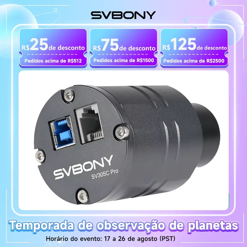 SVBONY SV305C Pro Câmera Planetária Telescópica USB 3.0