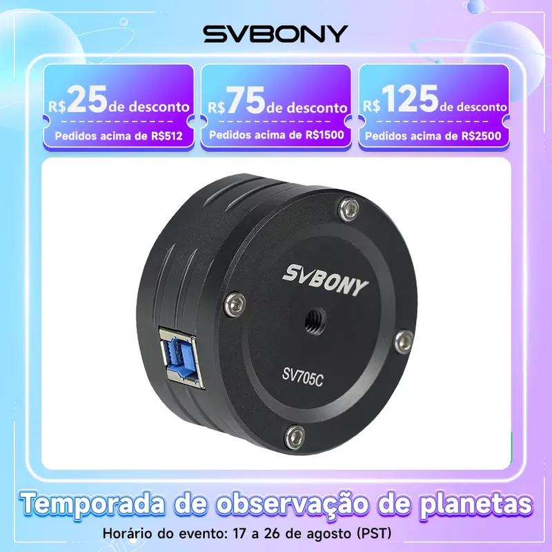 SVBONY SV705C Câmera Planetária 8.3MP para Astrofotografia
