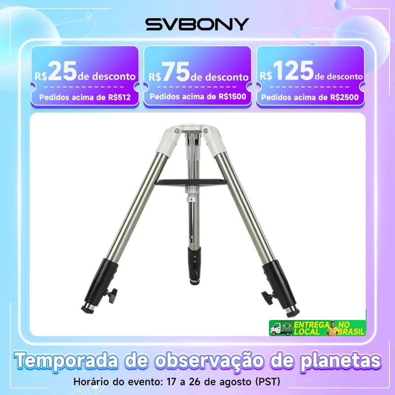 SVBONY Tripé de Alumínio Extensível para Telescópio Alt-Azimuth