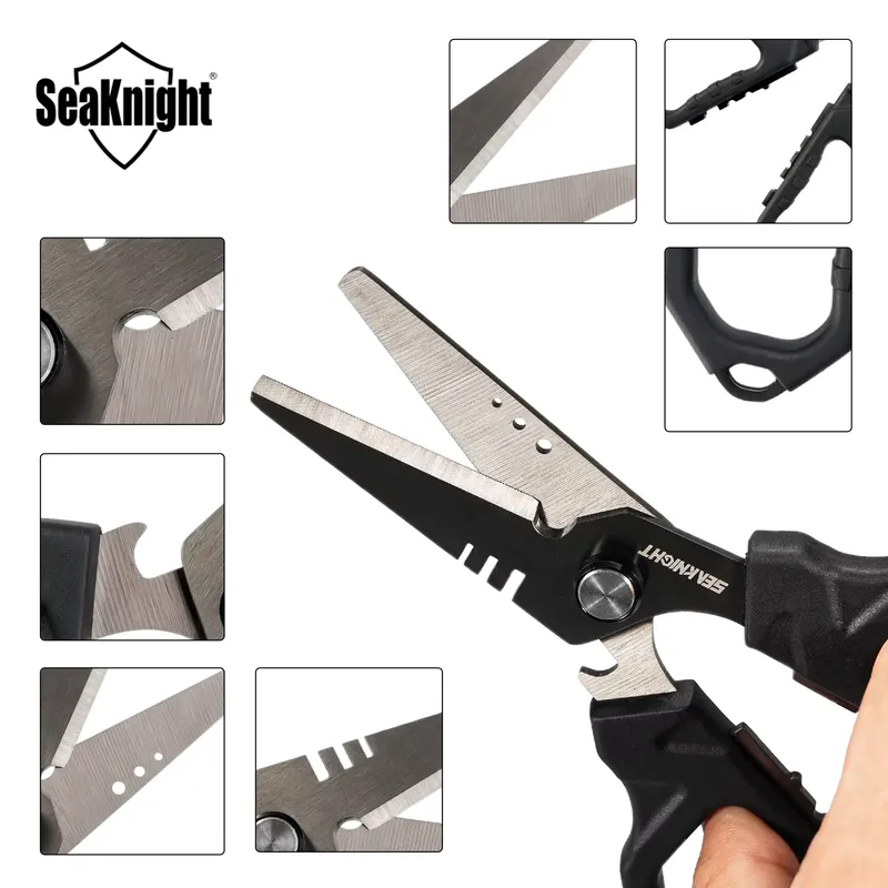 SeakNight SK003 Tesoura de Pesca Inoxidável Titânio