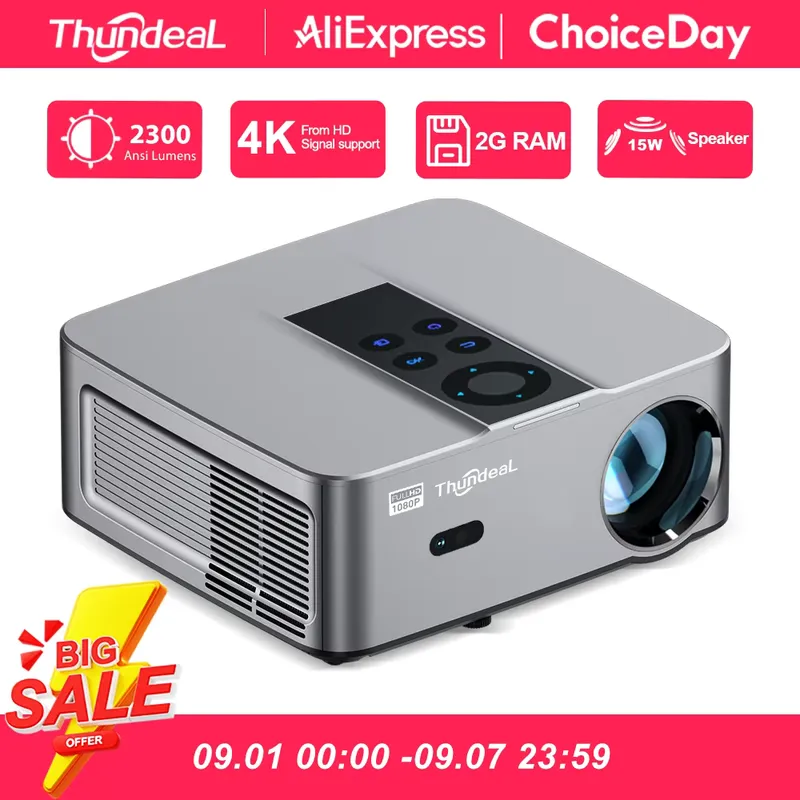 ThundeaL Projetor Portátil TD98 Mini Full HD 1080p Android WiFi