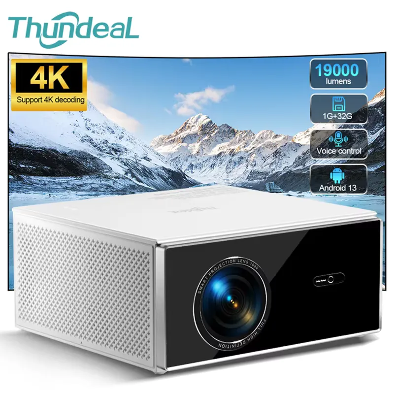 ThundeaL Projetor 2K 4K Full HD 1080P TDA7W com Android e Wi‑Fi