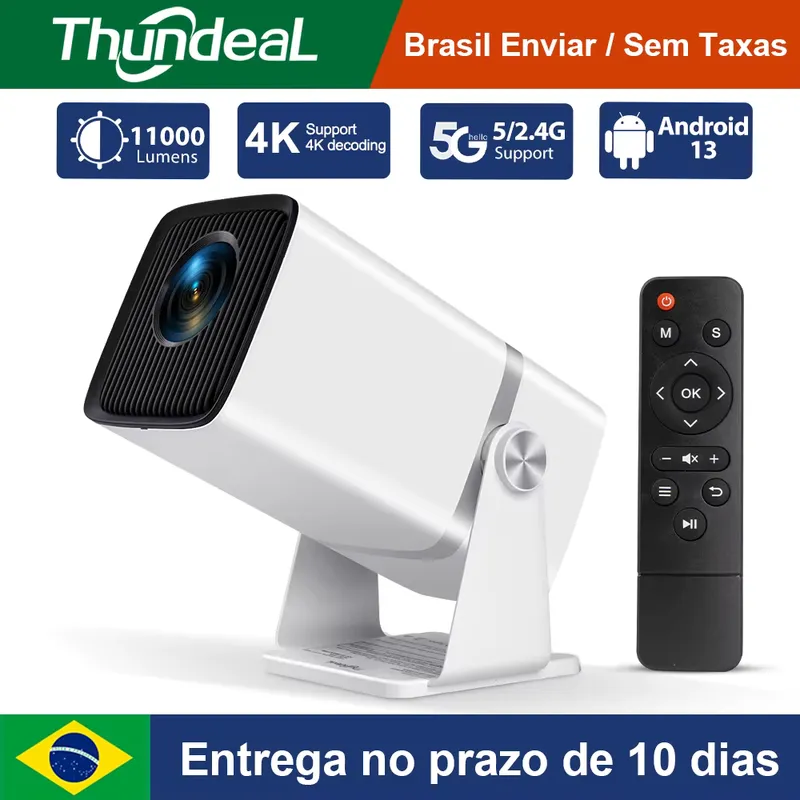 ThundeaL TD80W Projetor 4K Full HD Android Wi‑Fi 3D Portátil