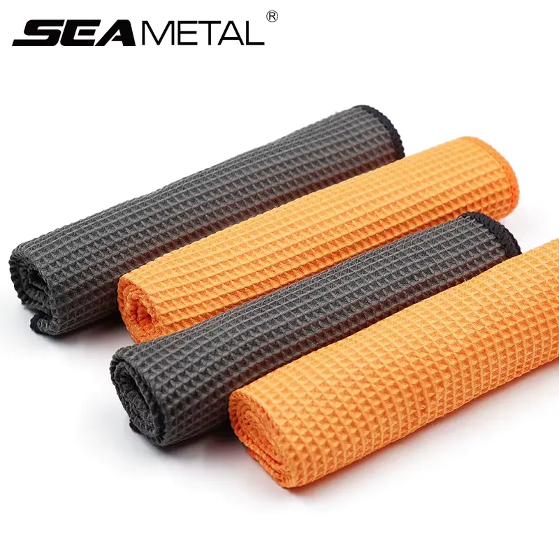 SEAMETAL Toalha Waffle 40x40cm - Secagem Rápida Carro