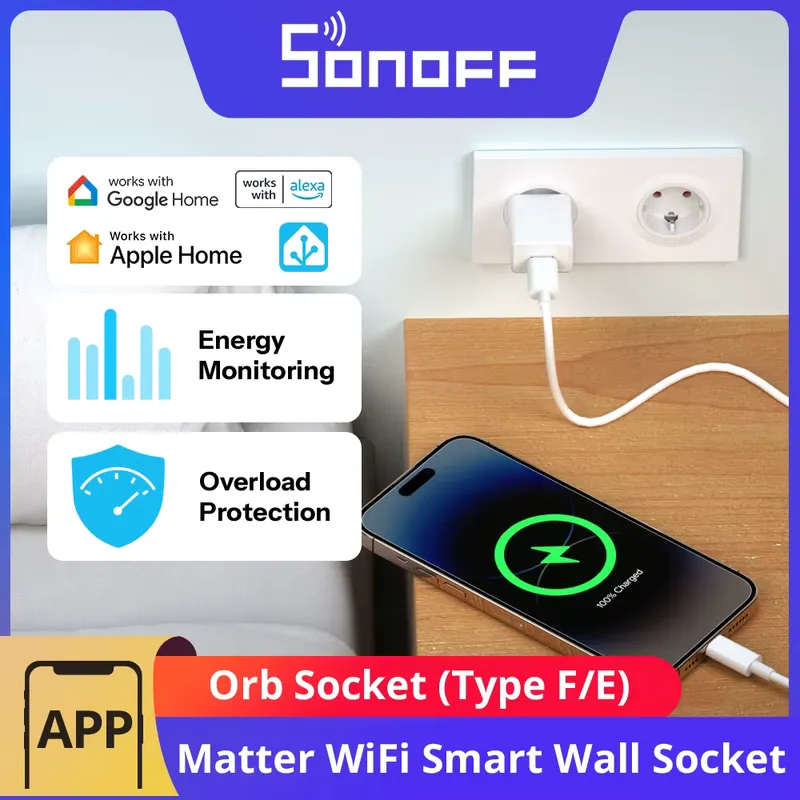 Sonoff Orb Tomada Inteligente Matter WiFi com Monitor