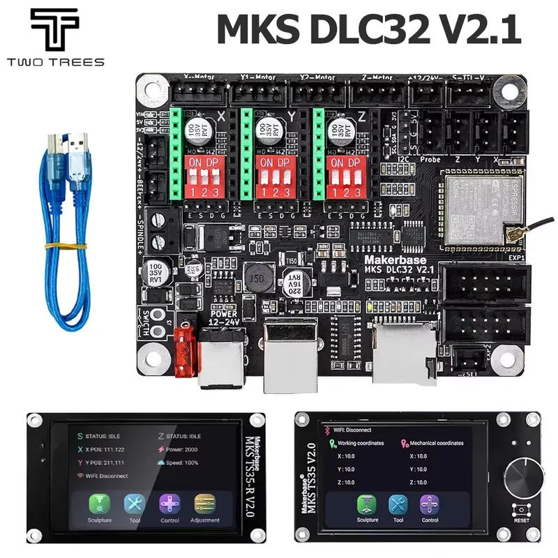 TWO TREES Placa MKS DLC32 V2.1 32bits ESP32 WiFi para Laser