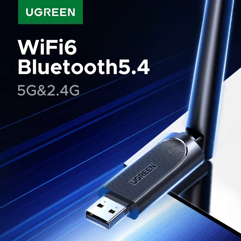 Ugreen Adaptador Bluetooth 5.4 e WiFi 6 USB 2 em 1