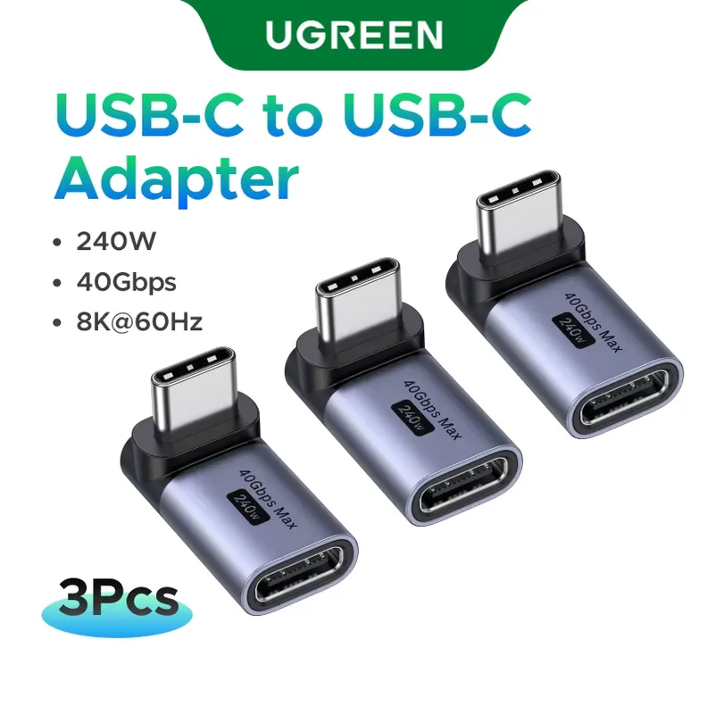 Ugreen Adaptador USB-C Fêmea para Macho 240W | 3 Peças