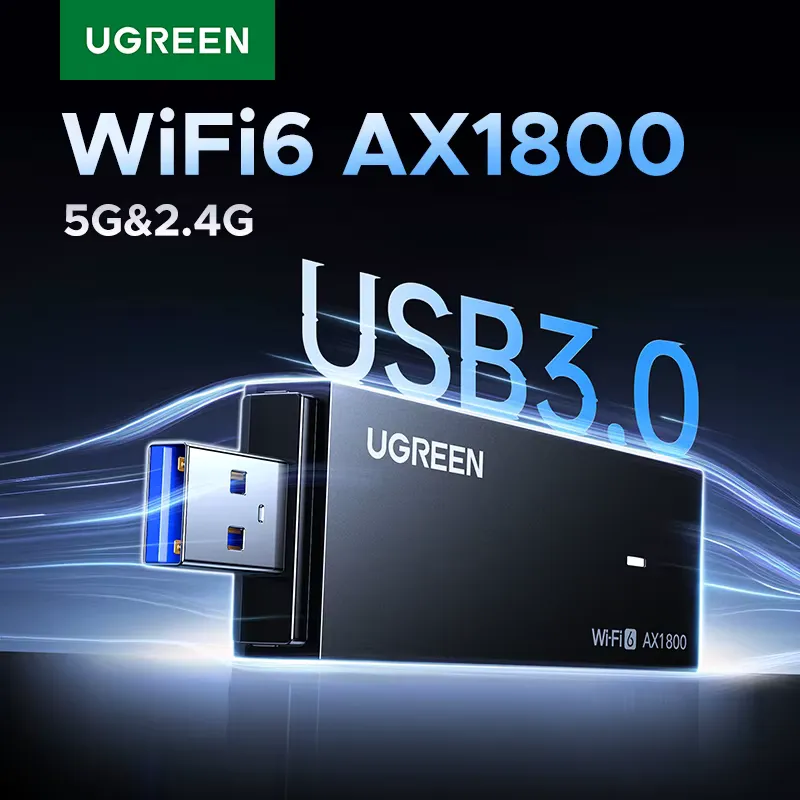 Ugreen Adaptador WiFi 6 AX1800 USB 3.0 Banda Dupla