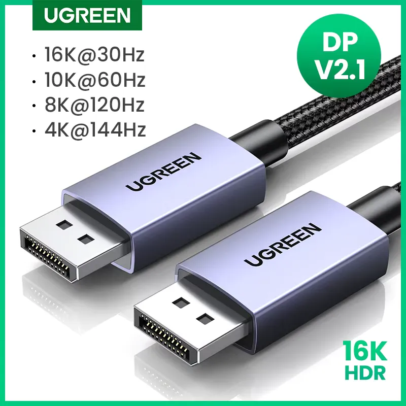 Ugreen Cabo DisplayPort 16K 8K 4K144Hz - Áudio Vídeo