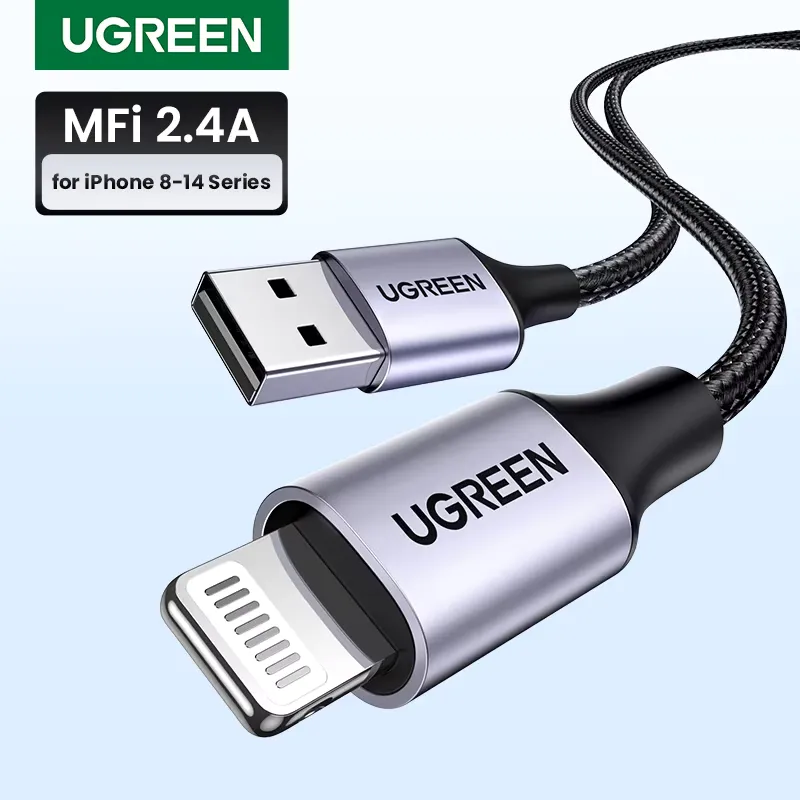 Ugreen Cabo Lightning USB 2.4A Carregamento Rápido iPhone
