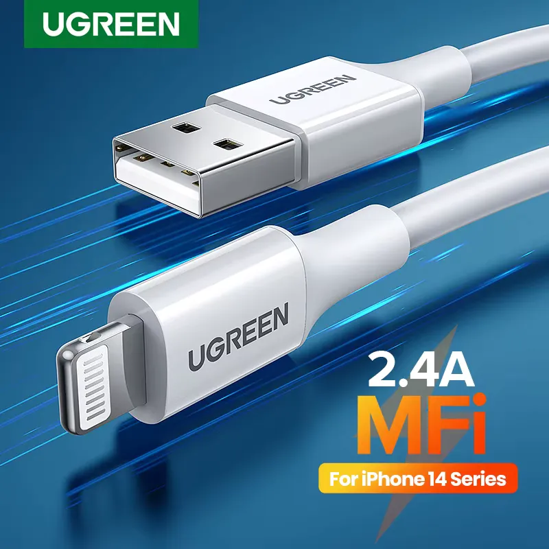 Ugreen Cabo Lightning USB 2.4A para iPhone 14 13 12