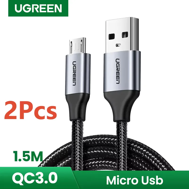 Ugreen Cabo Micro USB 2A Carregamento Rápido 1,5m