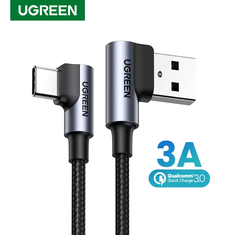 Ugreen Cabo USB-C 90 Graus Carregador Rápido Nylon