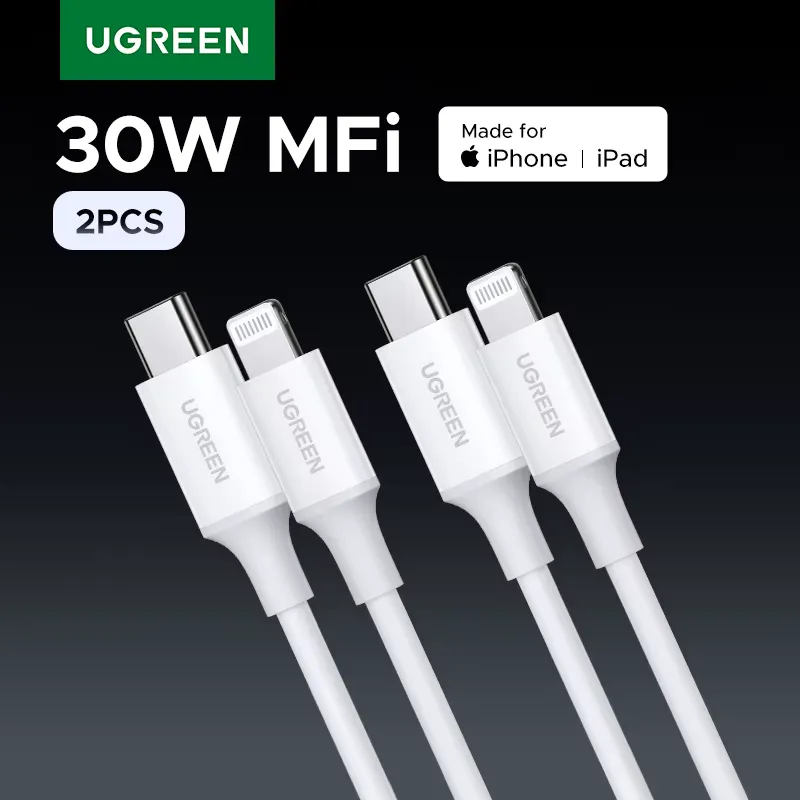Ugreen Cabo USB-C para Lightning MFi 20W - 2 Unidades