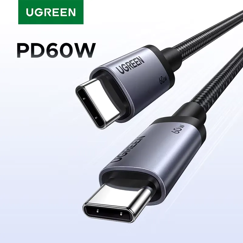Ugreen Cabo USB-C PD 60W Carregamento Rápido