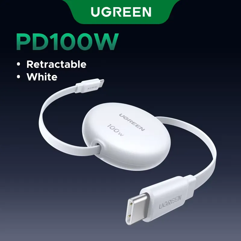Ugreen Cabo USB-C Retrátil 100W para iPhone 15 16 17 e iPad