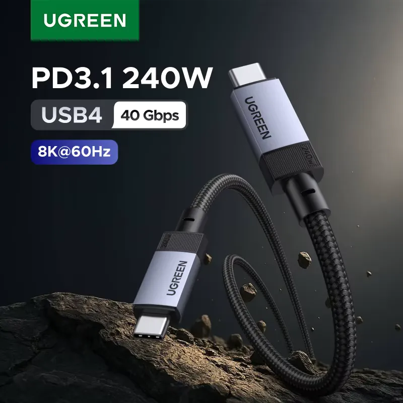 Ugreen Cabo USB-C USB4 40Gbps 240W Carregamento Rápido
