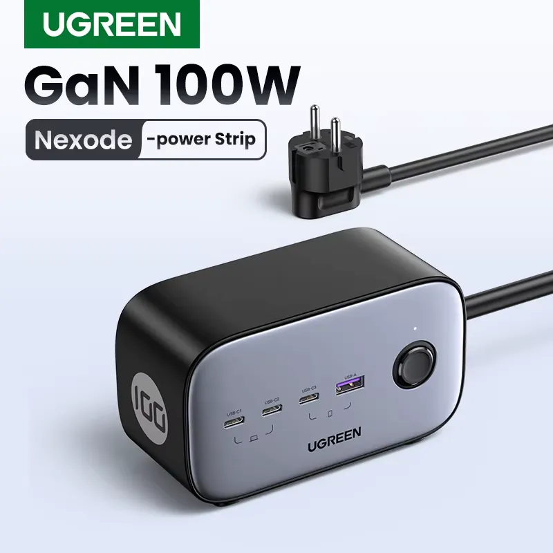 Ugreen Carregador Rápido 100W GaN com Tomada - Para MacBook e iPhone