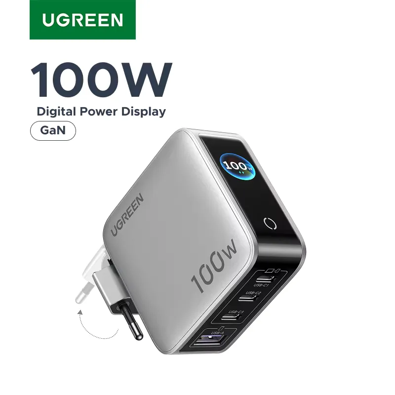 Ugreen Carregador 100W GaN com Tela Inteligente