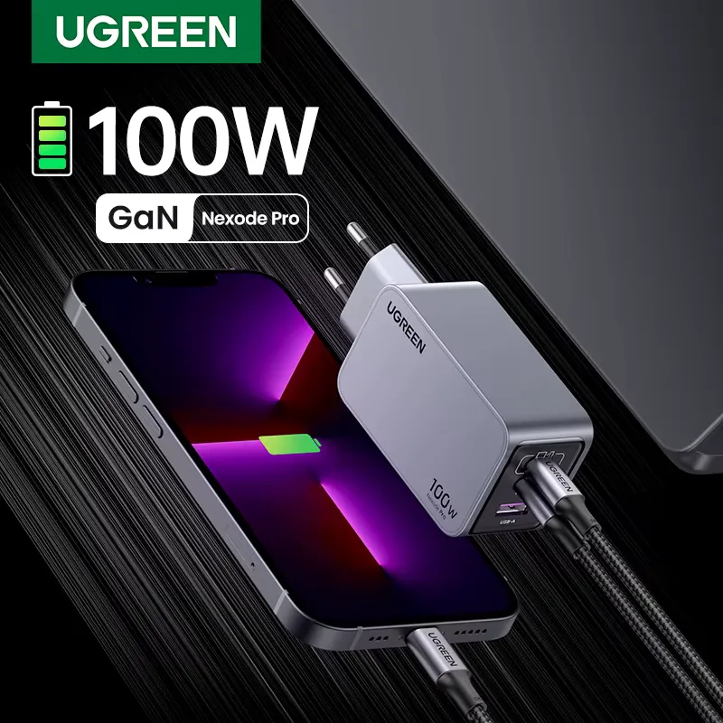 Ugreen Carregador 100W GaN USB-C PD Rápido