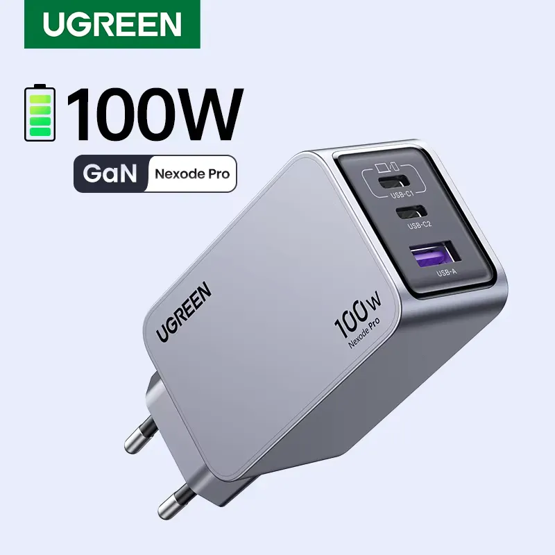 Ugreen Carregador 100W GaN USB-C com QC 4.0