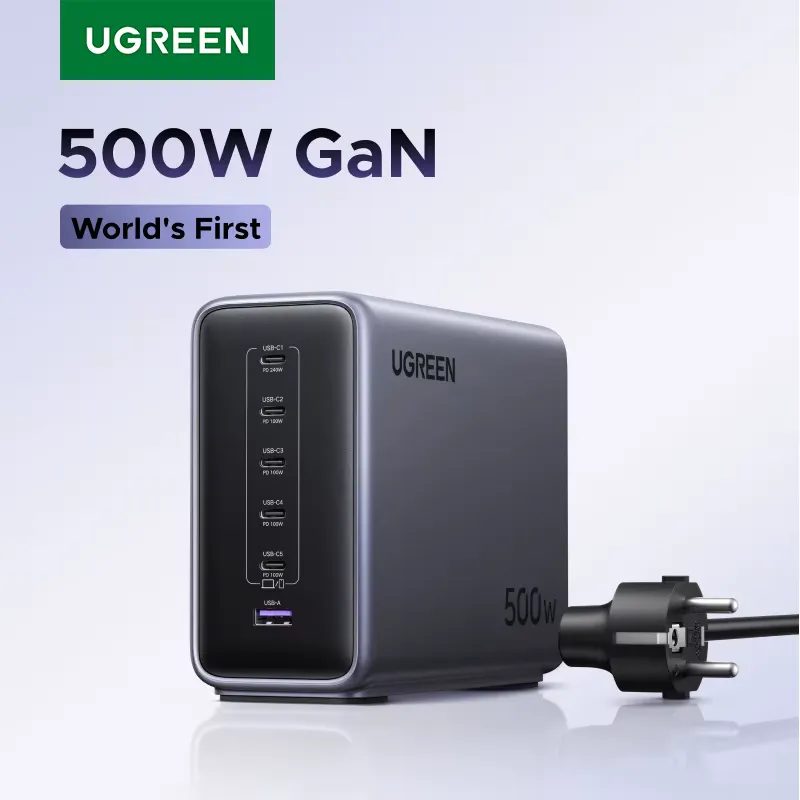 Ugreen Carregador 500W GaN 6 em 1 com PD 3.1