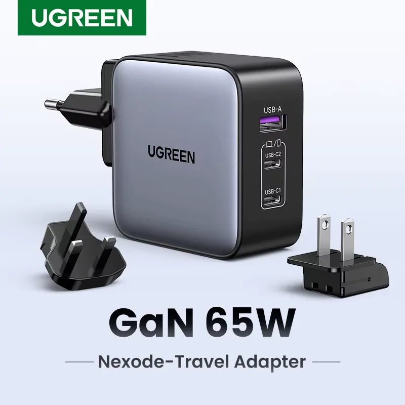 Ugreen Carregador 65W Multi-porta USB-C Viagem