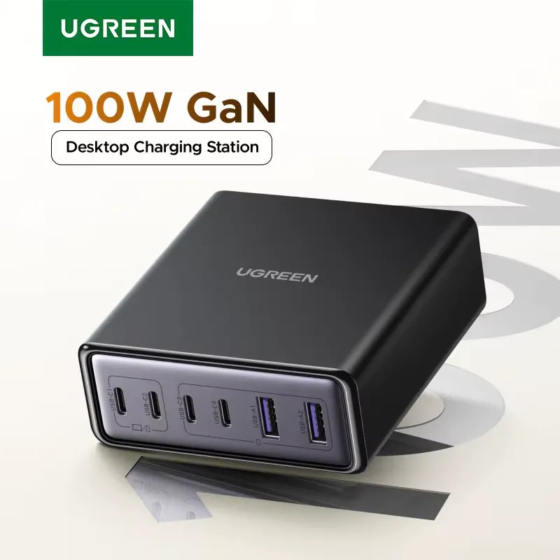 Ugreen Carregador GaN 100W 6 em 1 Rápido