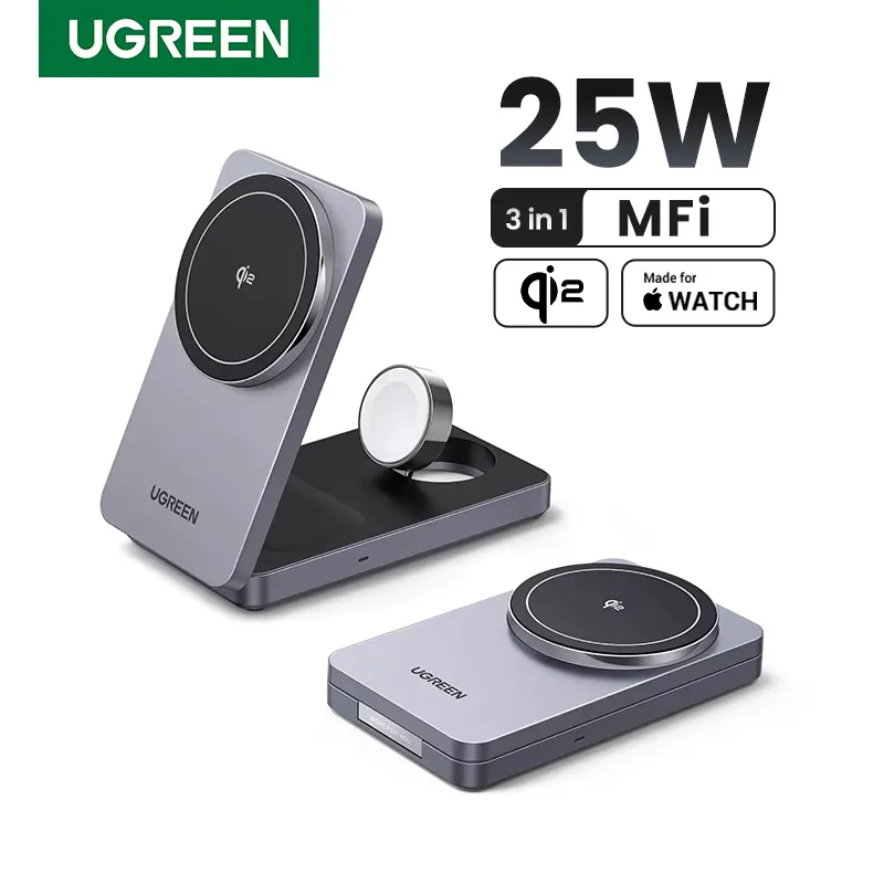Ugreen Carregador Magnético 3 em 1 25W MagSafe