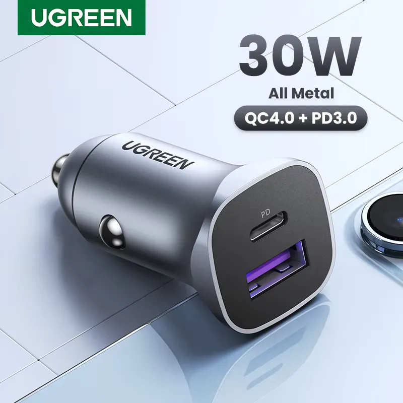 Ugreen Carregador Rápido Type-C para Carro com PD