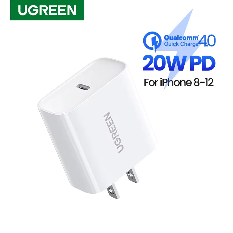 Ugreen Carregador USB-C 20W PD - Carga Rápida iPhone 15