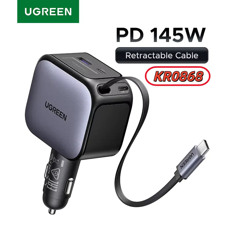 Ugreen Carregador Veicular 145W USB-C e USB-A