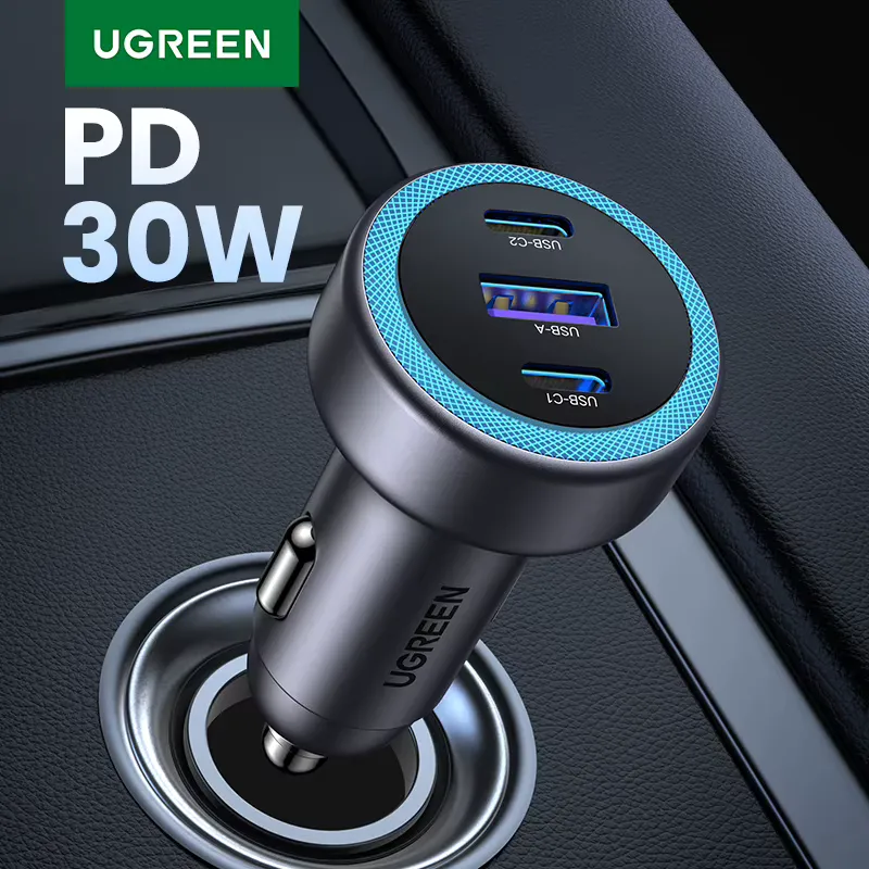 Ugreen Carregador Veicular PD 30W USB-C - Carregamento Rápido