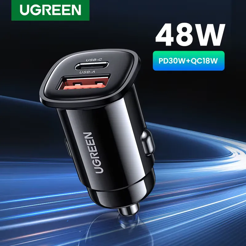 Ugreen Carregador Veicular USB 30W Carga Rápida QC4.0