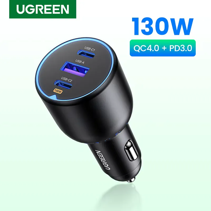 Ugreen Carregador Veicular 130W USB-C Rápido PD3.0