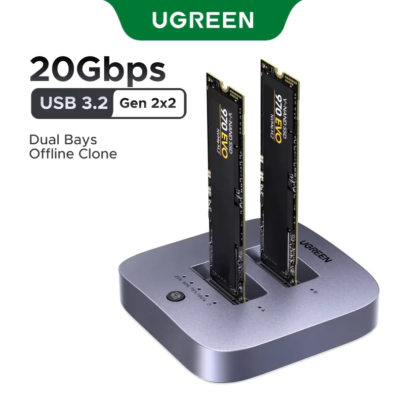 Ugreen Docking Station M.2 NVMe USB 3.2 20Gbps Dual