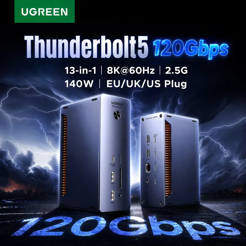 Ugreen Estação Docking Thunderbolt 5 8K60Hz 120Gbps