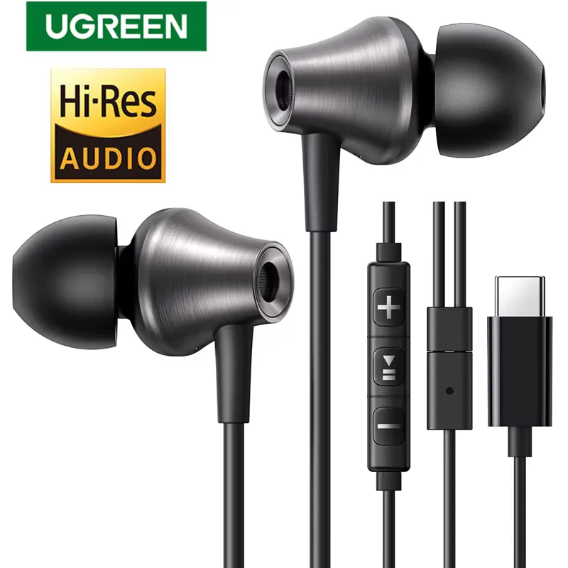 Ugreen Fone de Ouvido com Fio USB Type-C e 3.5mm