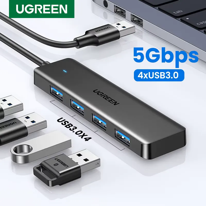 Ugreen Hub USB 3.0 com 4 Portas - Slim e Compatível